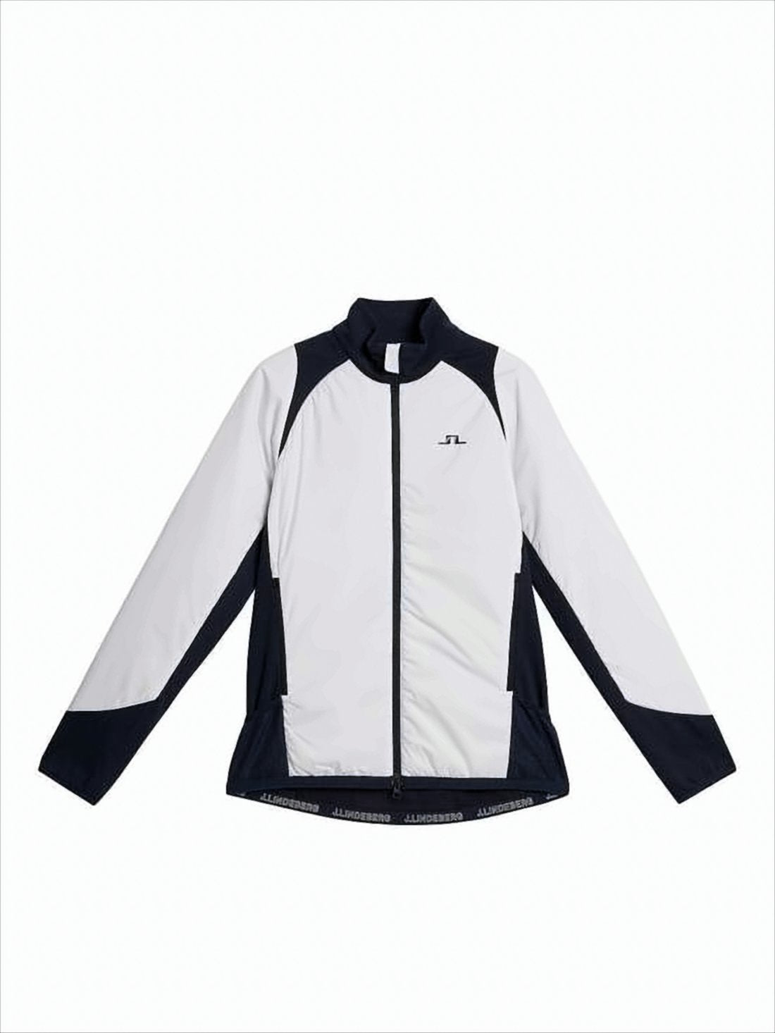 Fitted Color Block Jacket with Stand Collar