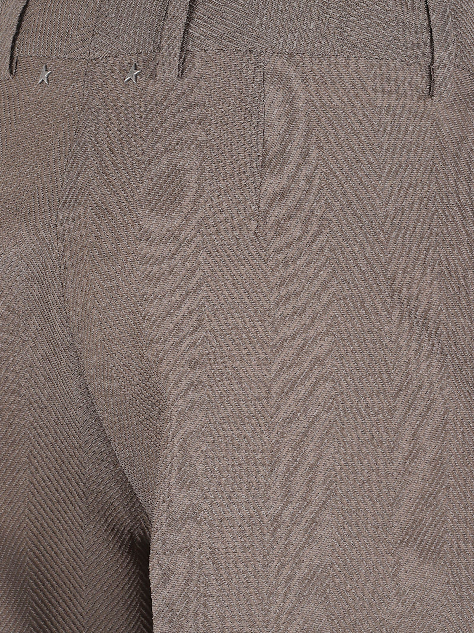 Tailored Straight Leg Trousers with Herringbone Texture