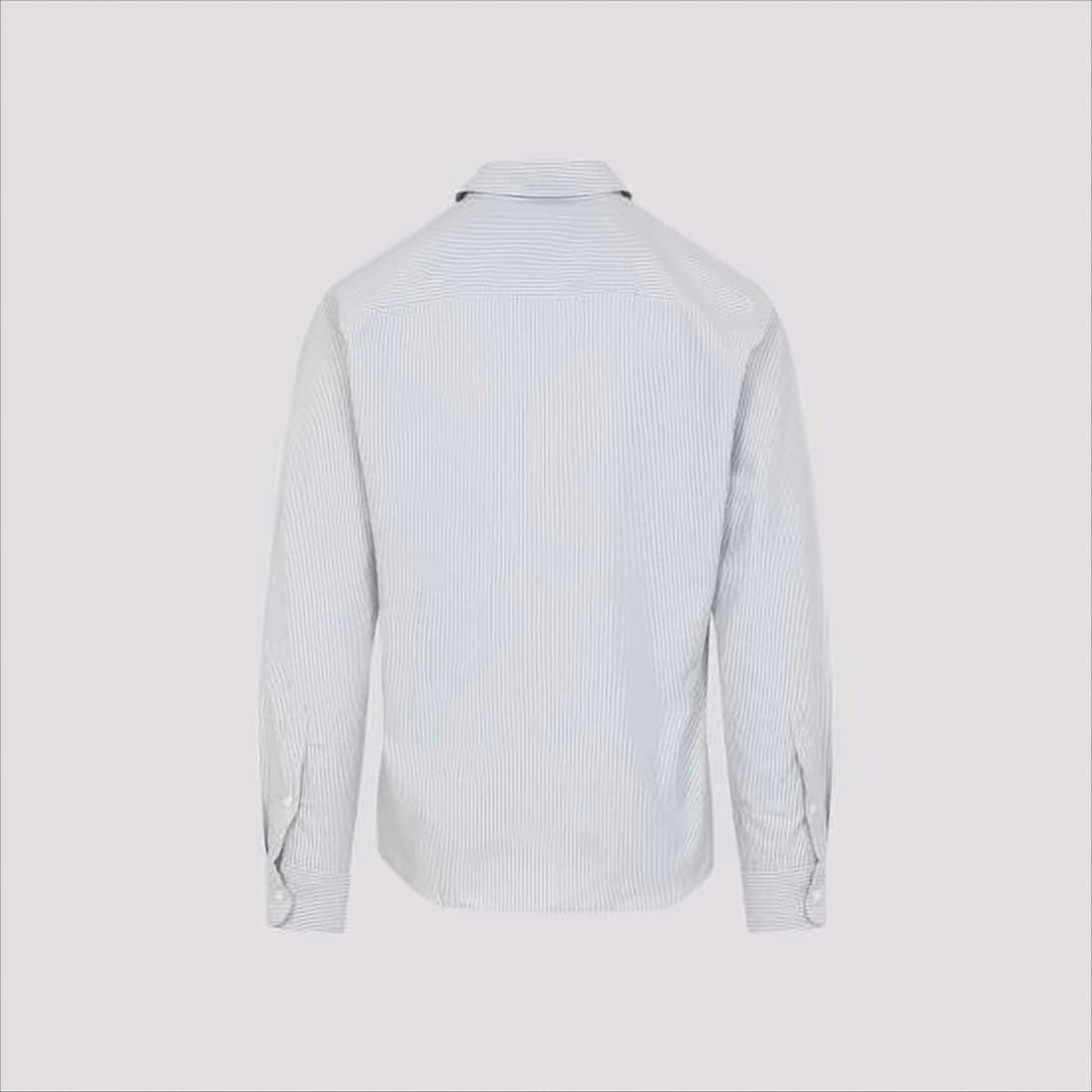 Button-Up Shirt with Vertical Stripes and Embroidered Heart