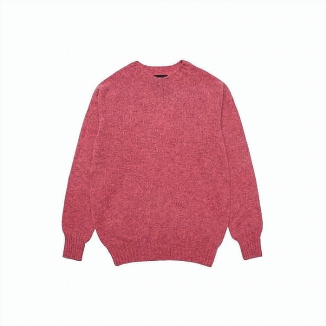 Textured Knit Crewneck Sweater in Muted Rose