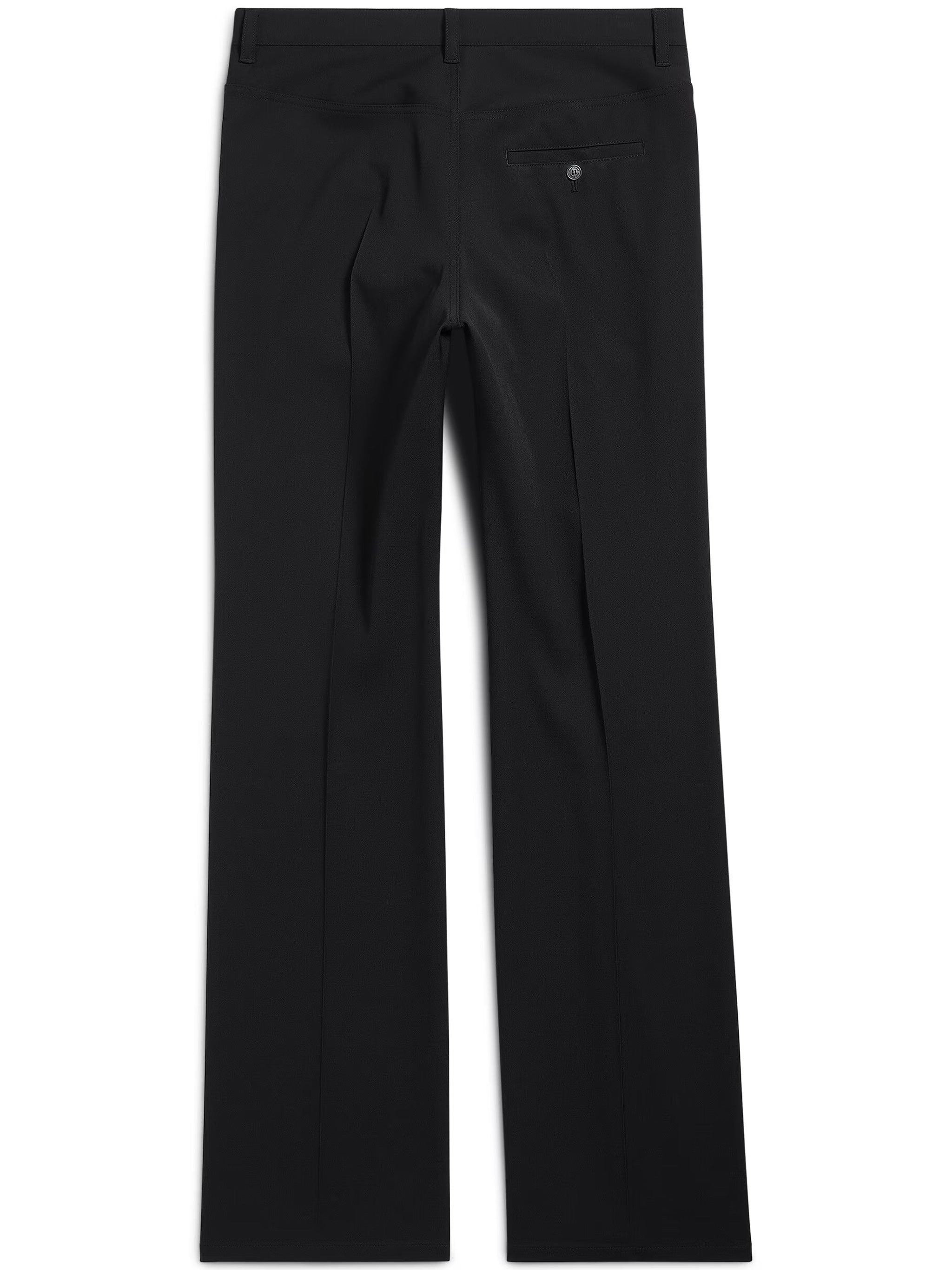 Black Tailored Straight-Leg Structured Pants