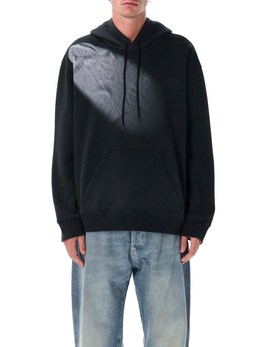 Mm6 Cotton Hoodie With Tonal Numeric Logo