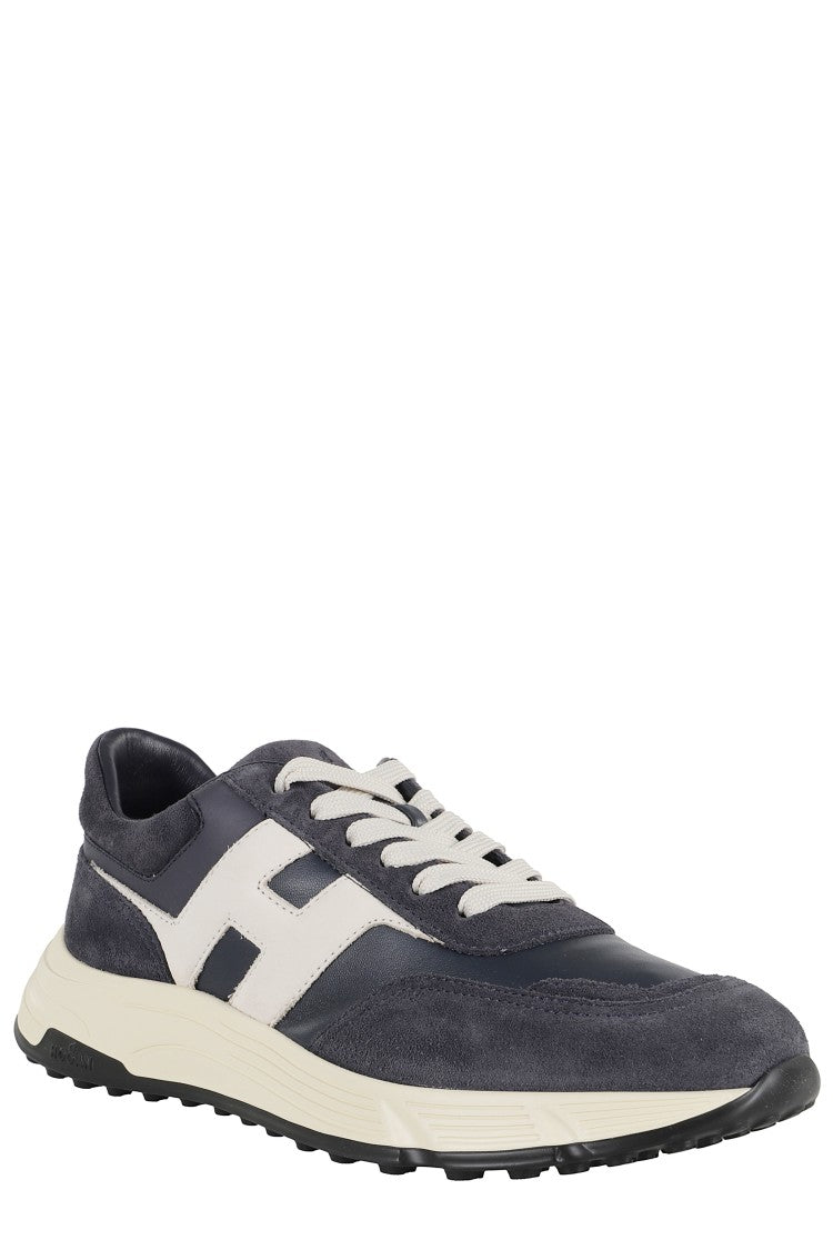 Hyperlight Lace-Up Sneakers With Technical Fabric Inserts