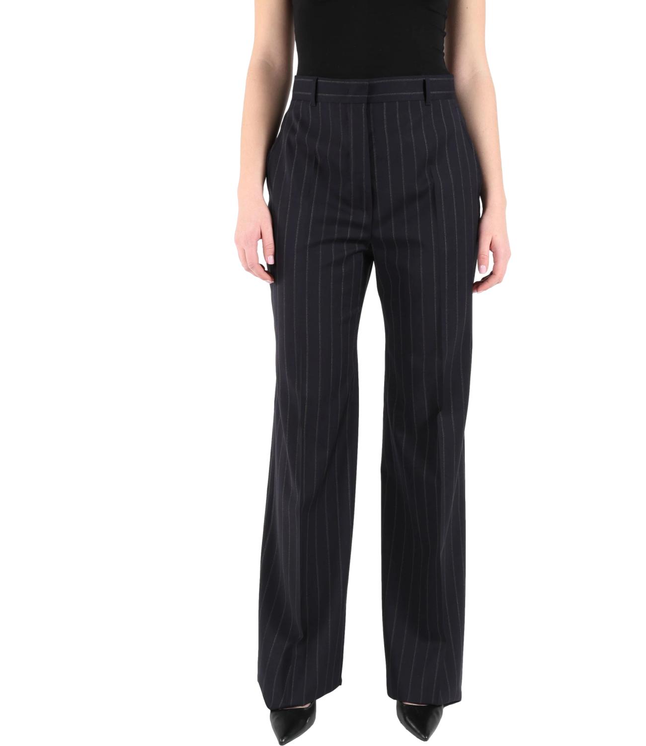Blue Pinstripe Virgin Wool Trousers