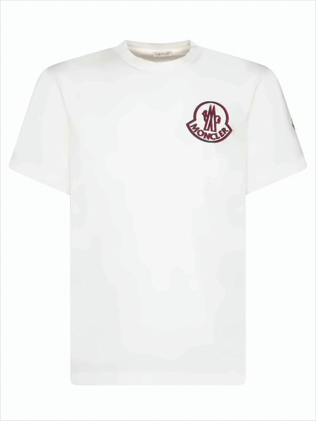 Minimalist White Cotton T-Shirt with Moncler Emblem