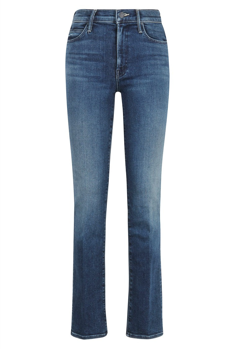 Mid-Rise Blue Jeans With Five-Pocket Design
