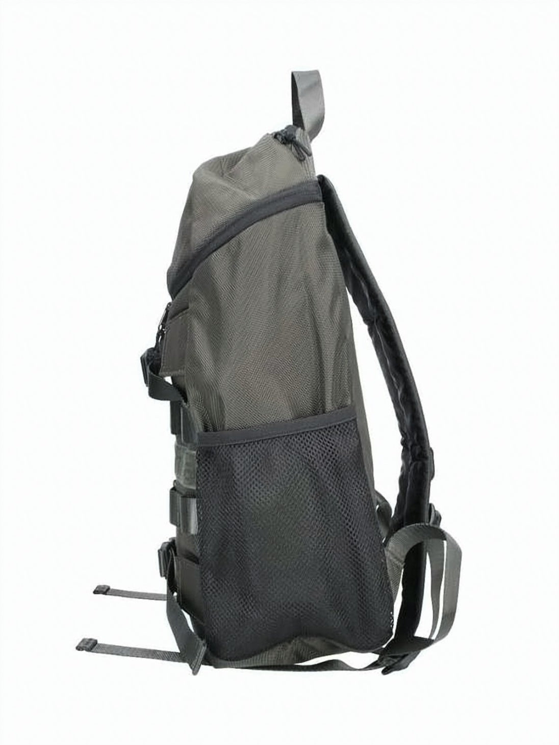 Structured Green Nylon Backpack with Padded Straps