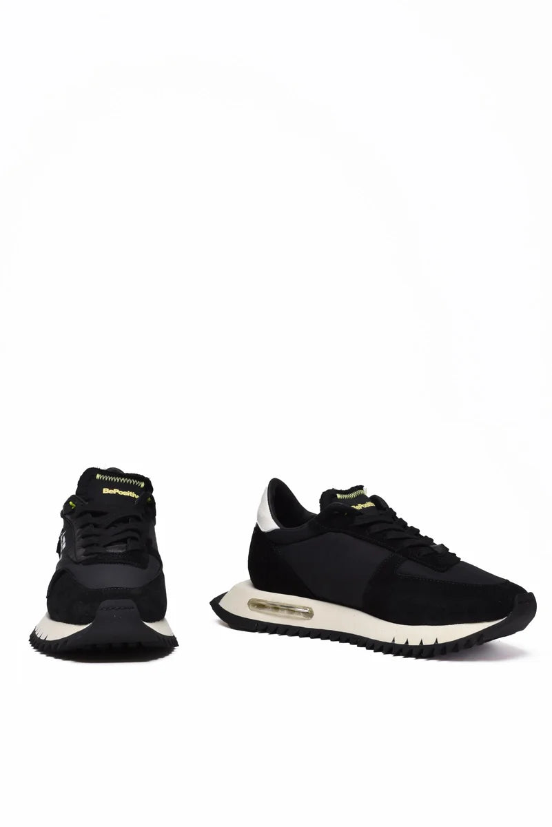 Leather/Polyester Sneakers - Black