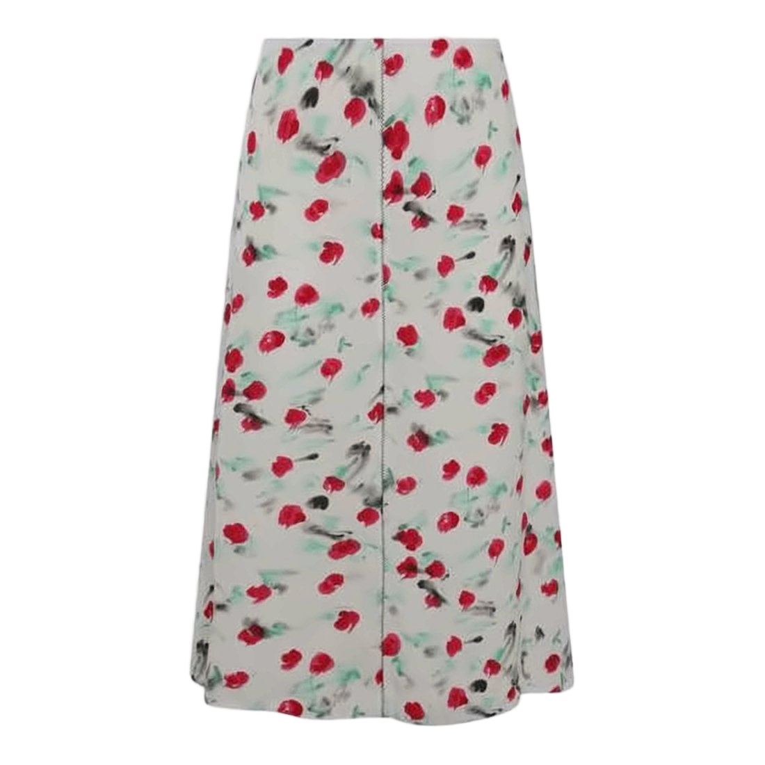 Flowing Midi Skirt with Artistic Floral Print