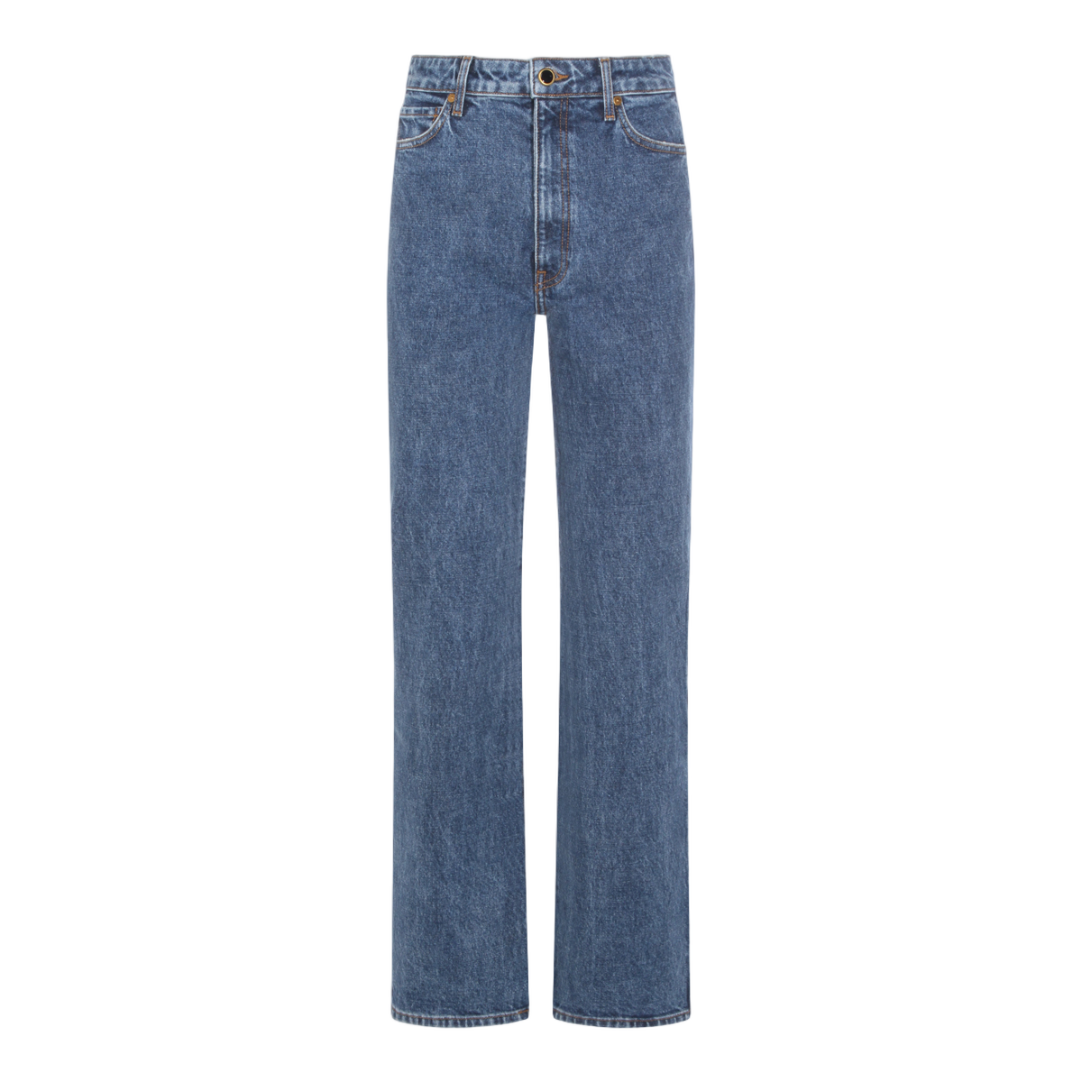 Straight-Leg Denim Jeans with Classic Five-Pocket Design