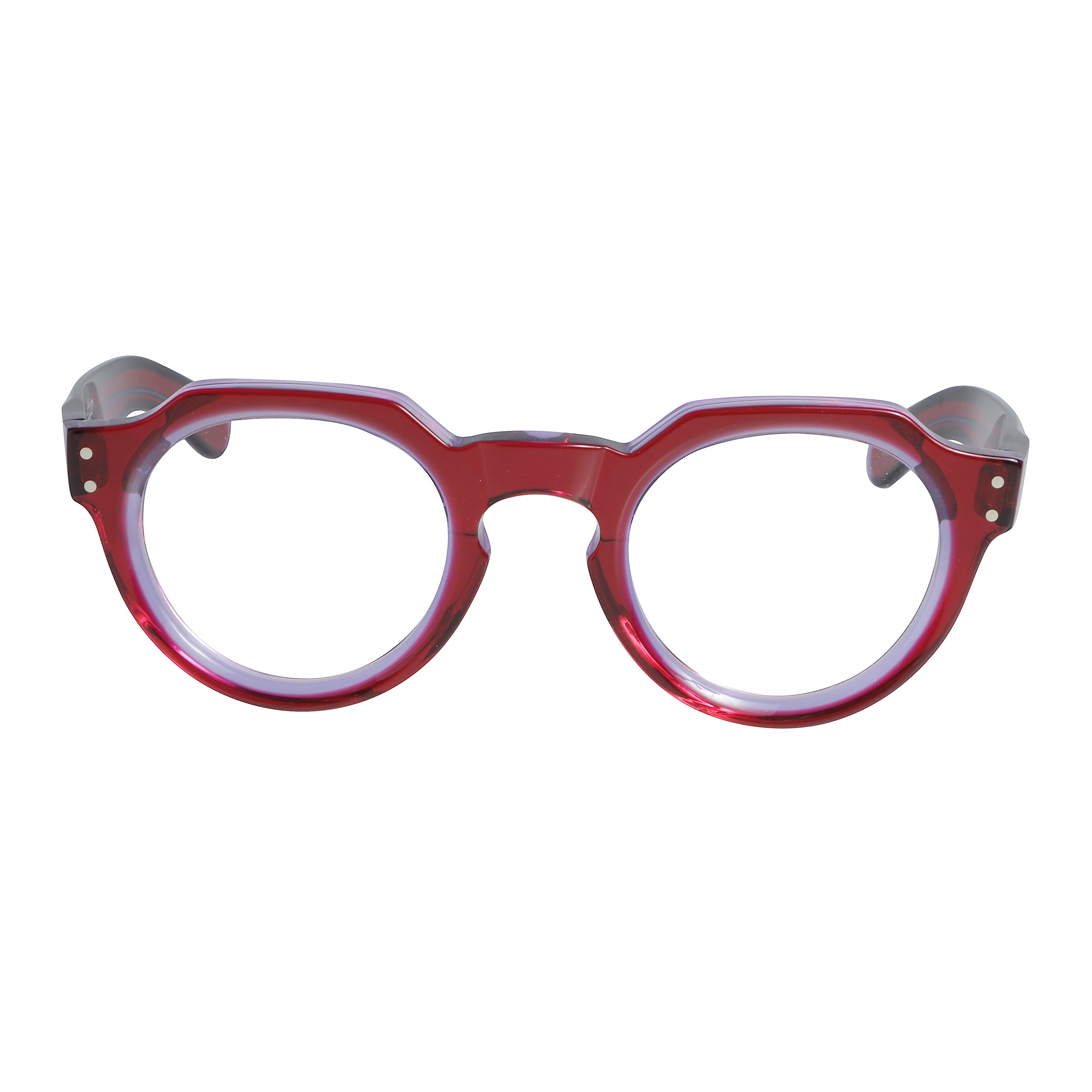 Spike Bold Translucent Red Eyeglasses with Riveted Details