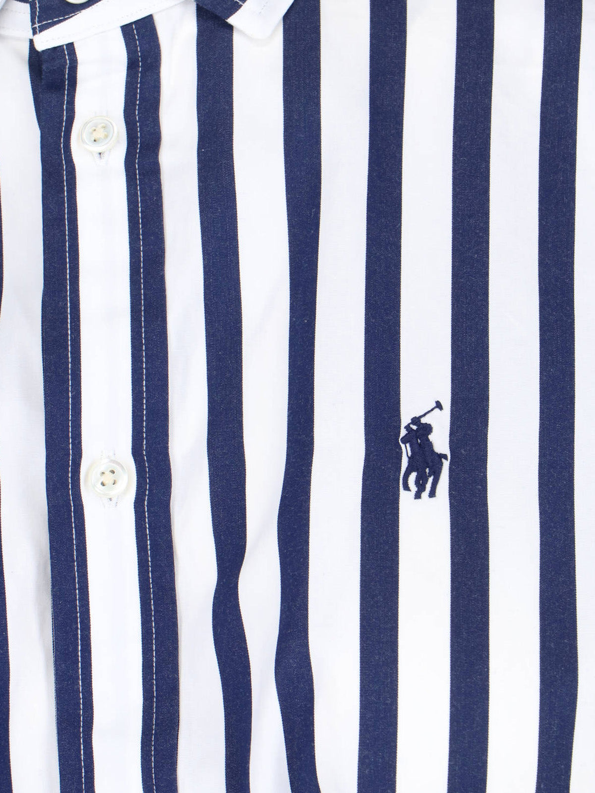 Blue Vertical Stripe Shirt Dress