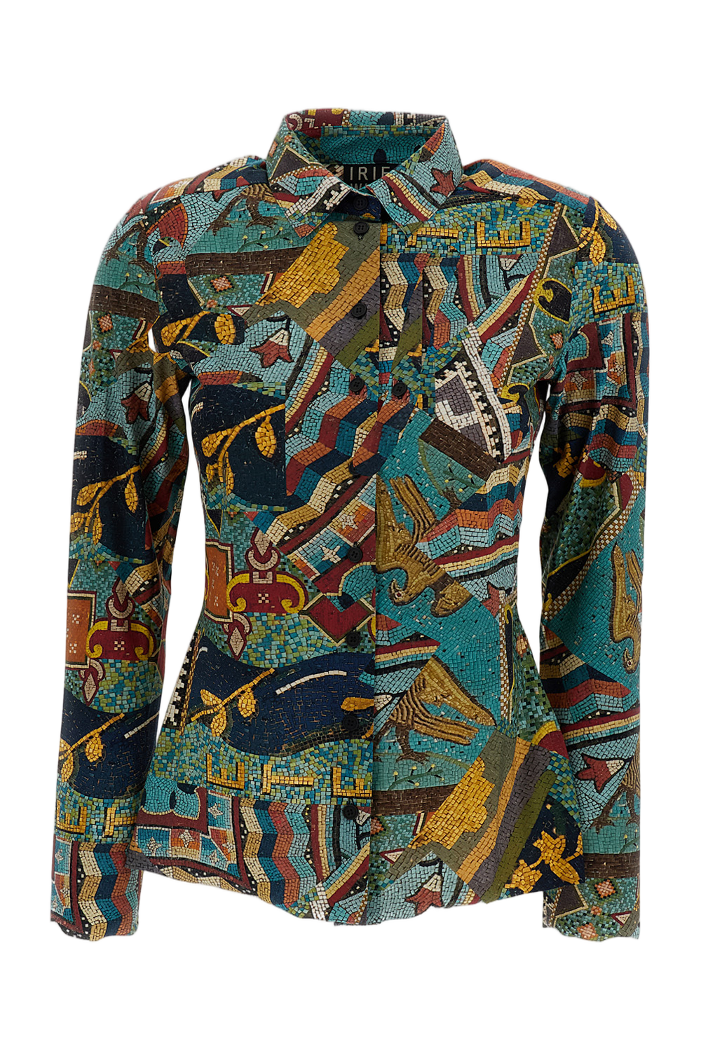Multicolour Button-Down Shirt with Classic Collar