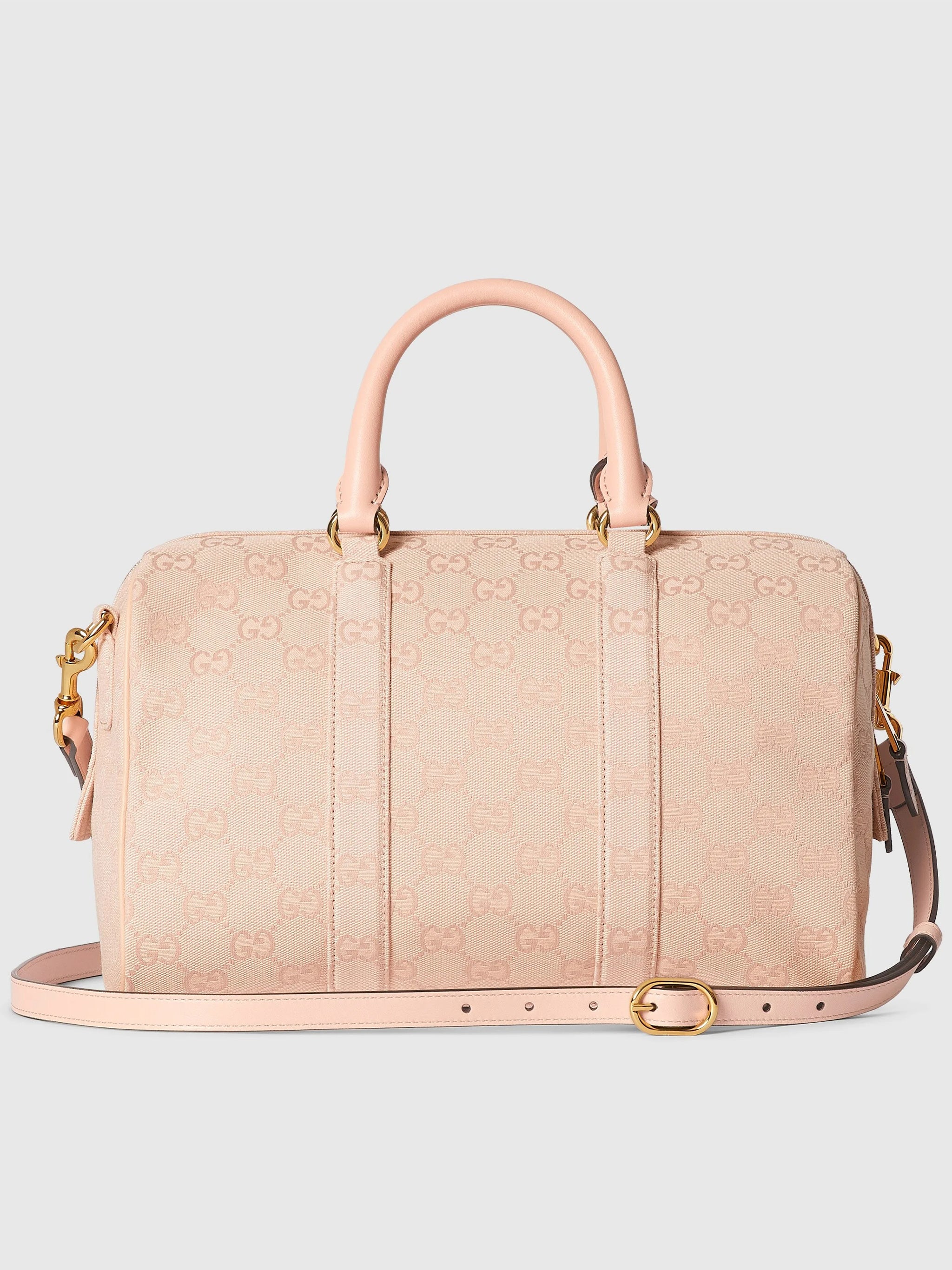 Pink Ophidia Structured Monogram Canvas Handbag