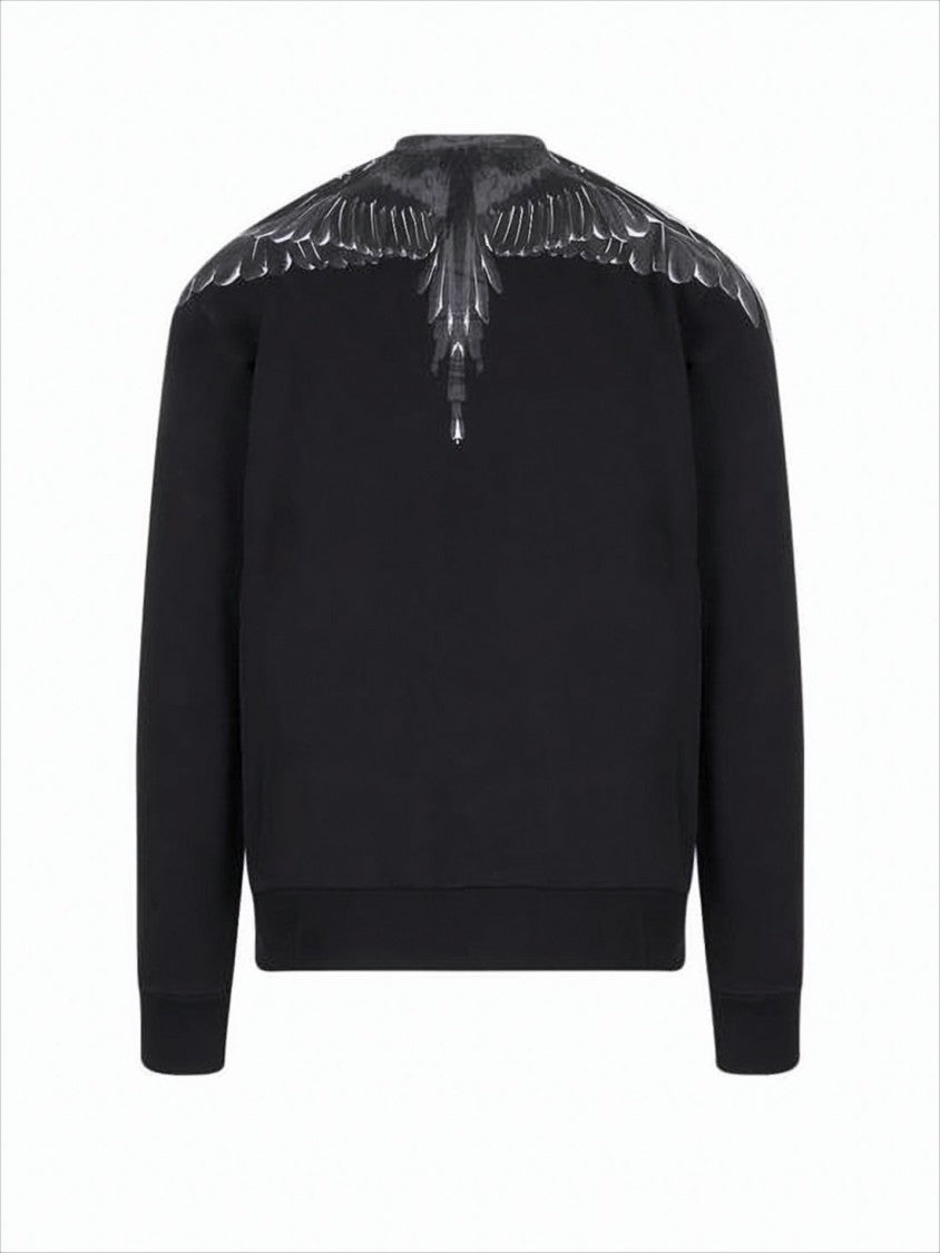 Black Sweatshirt with Intricate Feather Embellishments