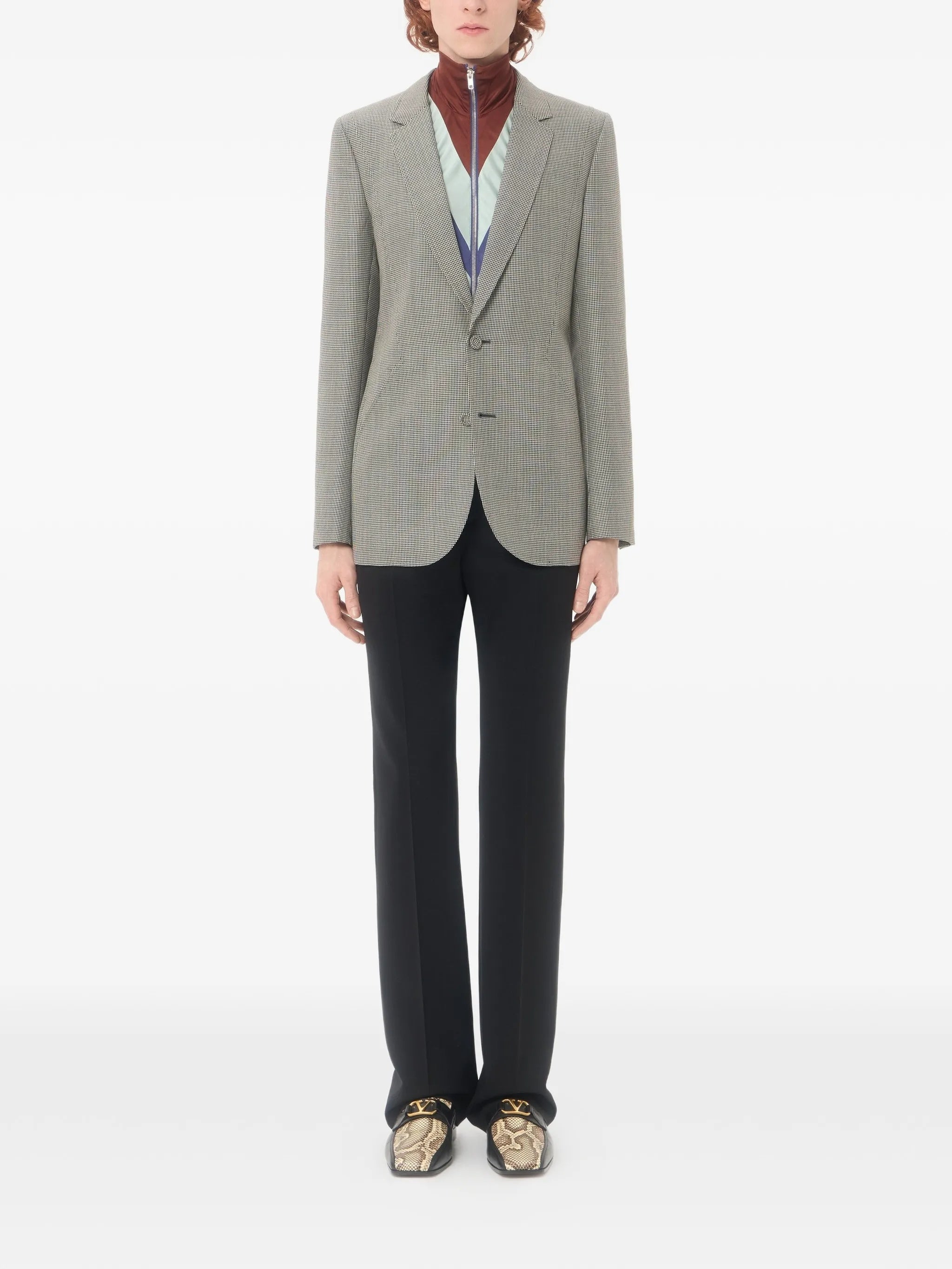 Black Formalwear Straight-Leg Wool Pants