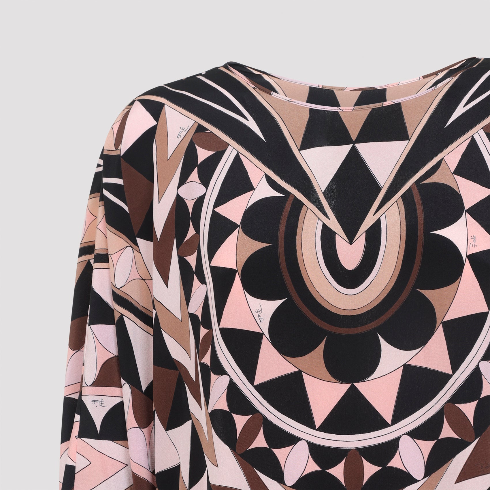 Intricate Geometric Silk Maxi Dress