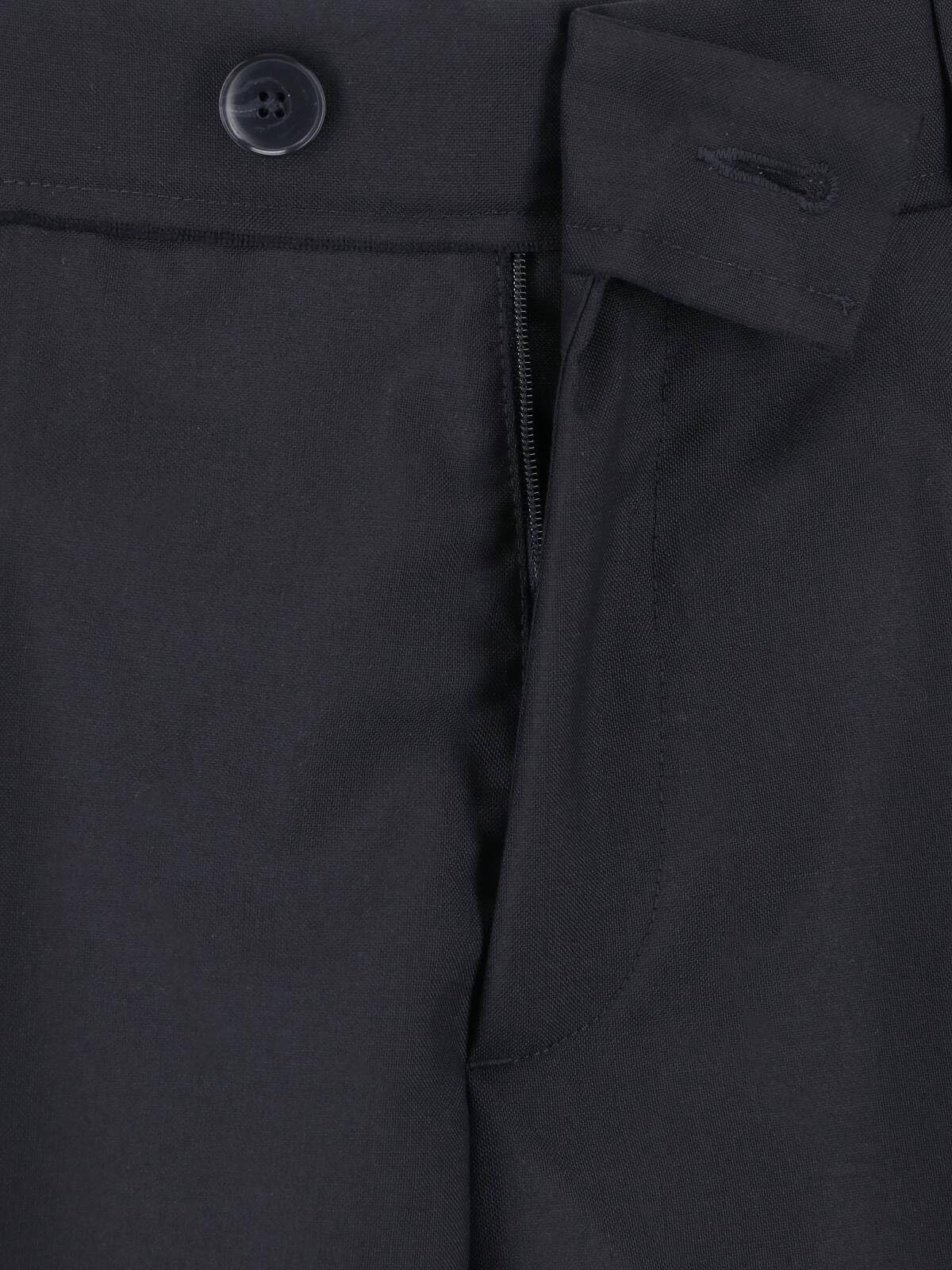 Black Classic Straight-Leg Wool Shorts