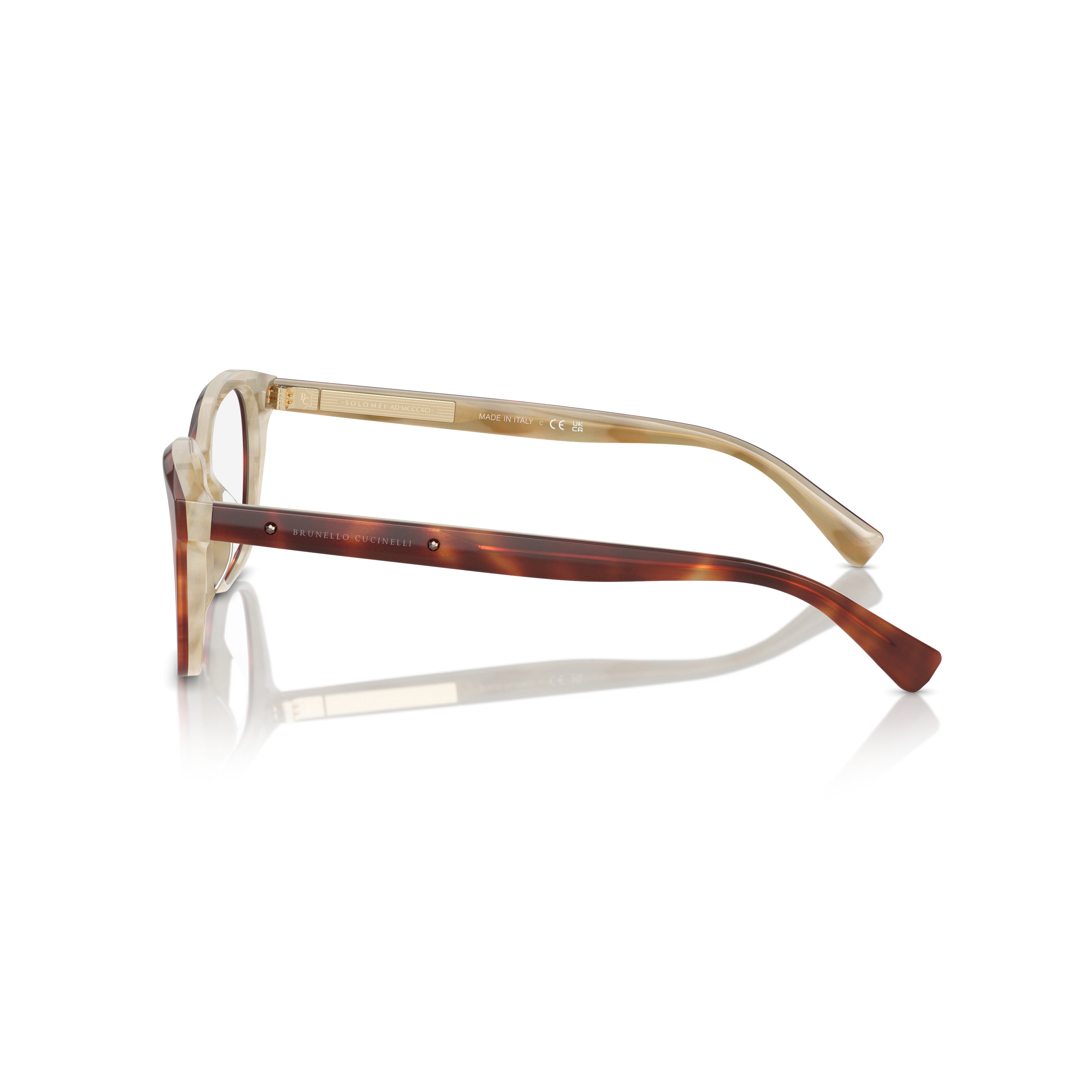 0bc3004 Translucent Beige Cat-Eye Sunglasses with Tortoiseshell Arms