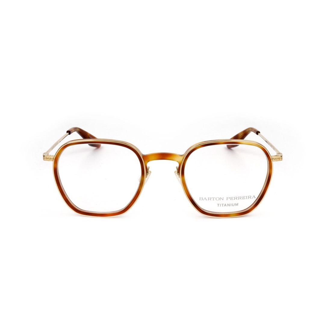 Bp5044 480zt Geometric Tortoiseshell Acetate Eyeglasses with Gold Metal Temples
