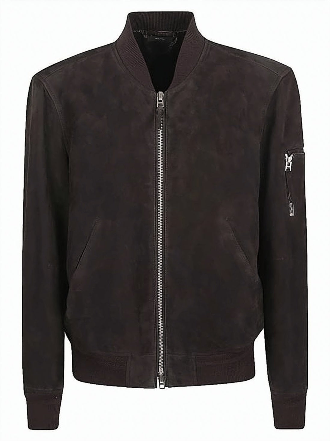 Brown Bomber Jacket in Smooth Lambskin Leather