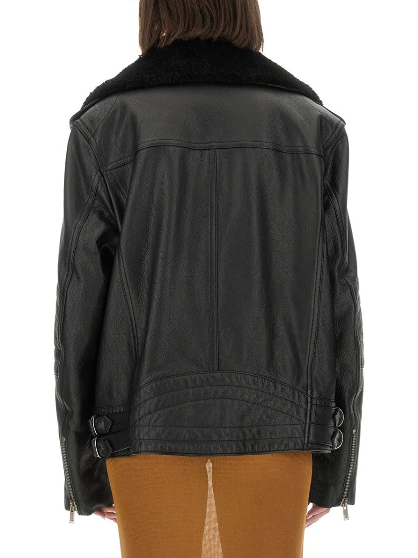 Asymmetrical Zip Leather Biker Jacket