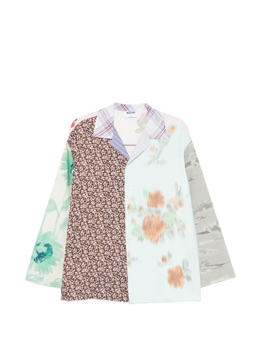 Multicolour Floral Patchwork Collared Top