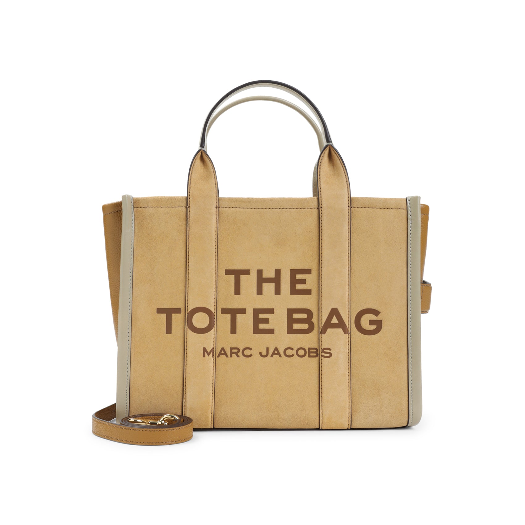 Structured Beige Suede Handbag