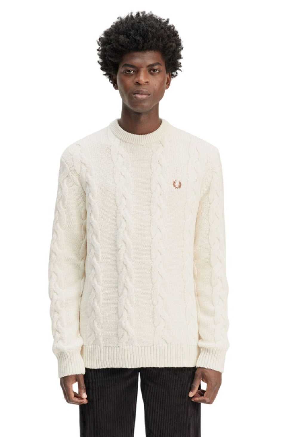 Cream Classic Cable Knit Sweater