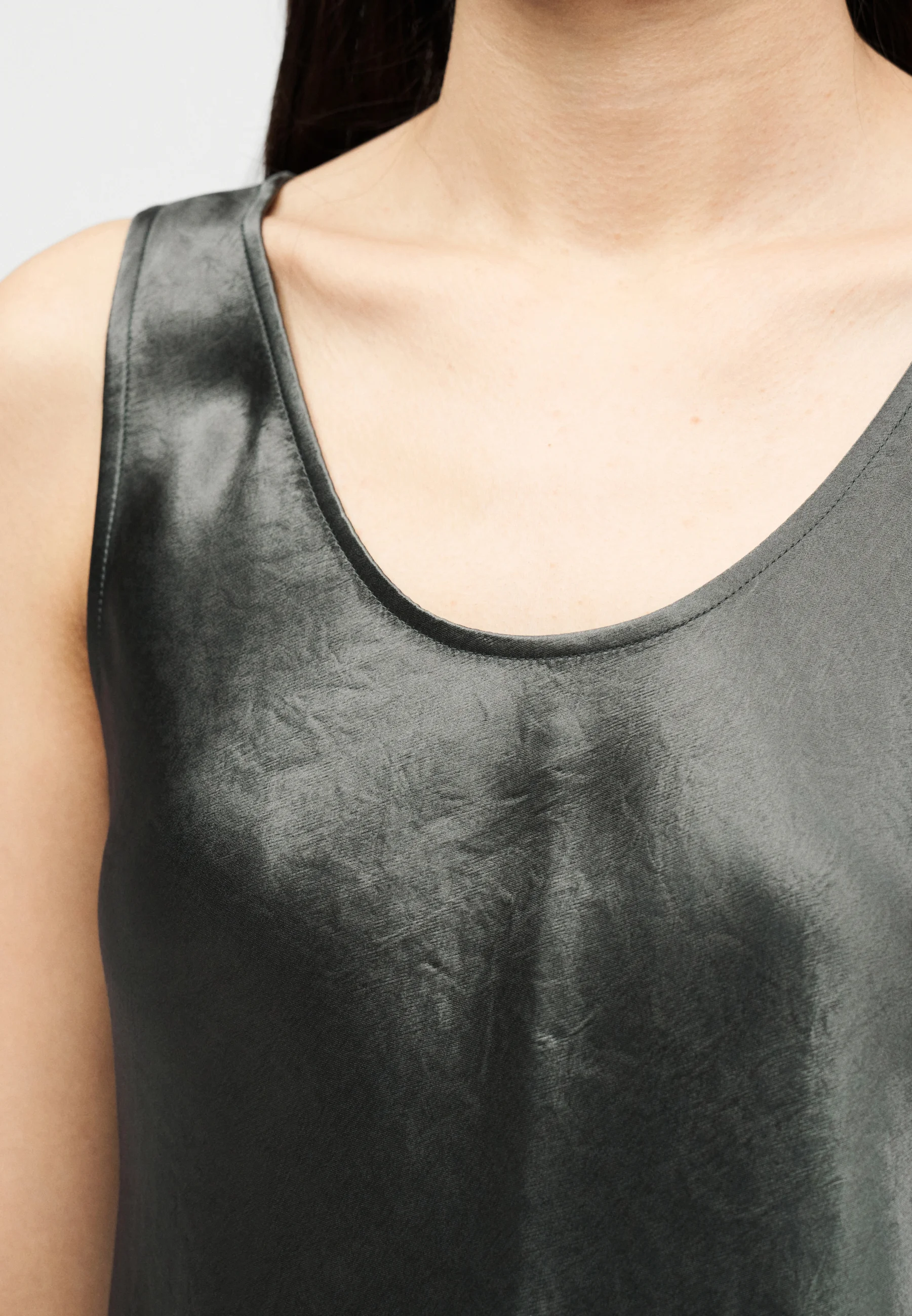 Gray Acetate Evening Gown