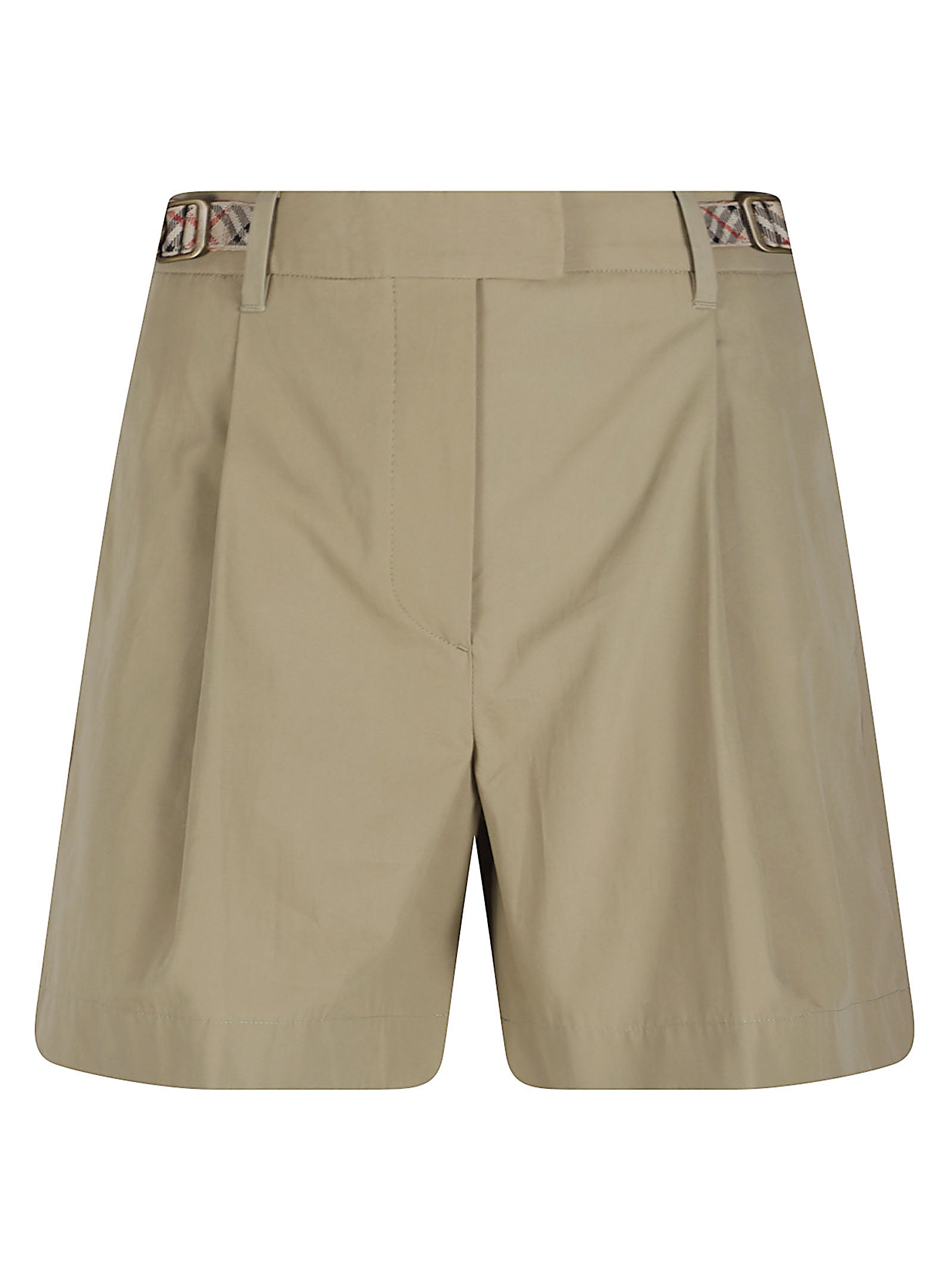 High-Waist Tailored Shorts with Distinctive Belt Detail