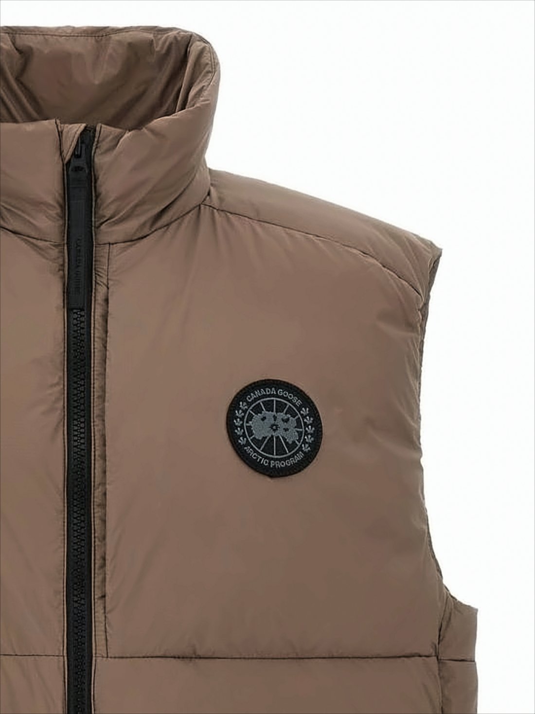 High-Collared Sleeveless Padded Vest With Concealed Pockets