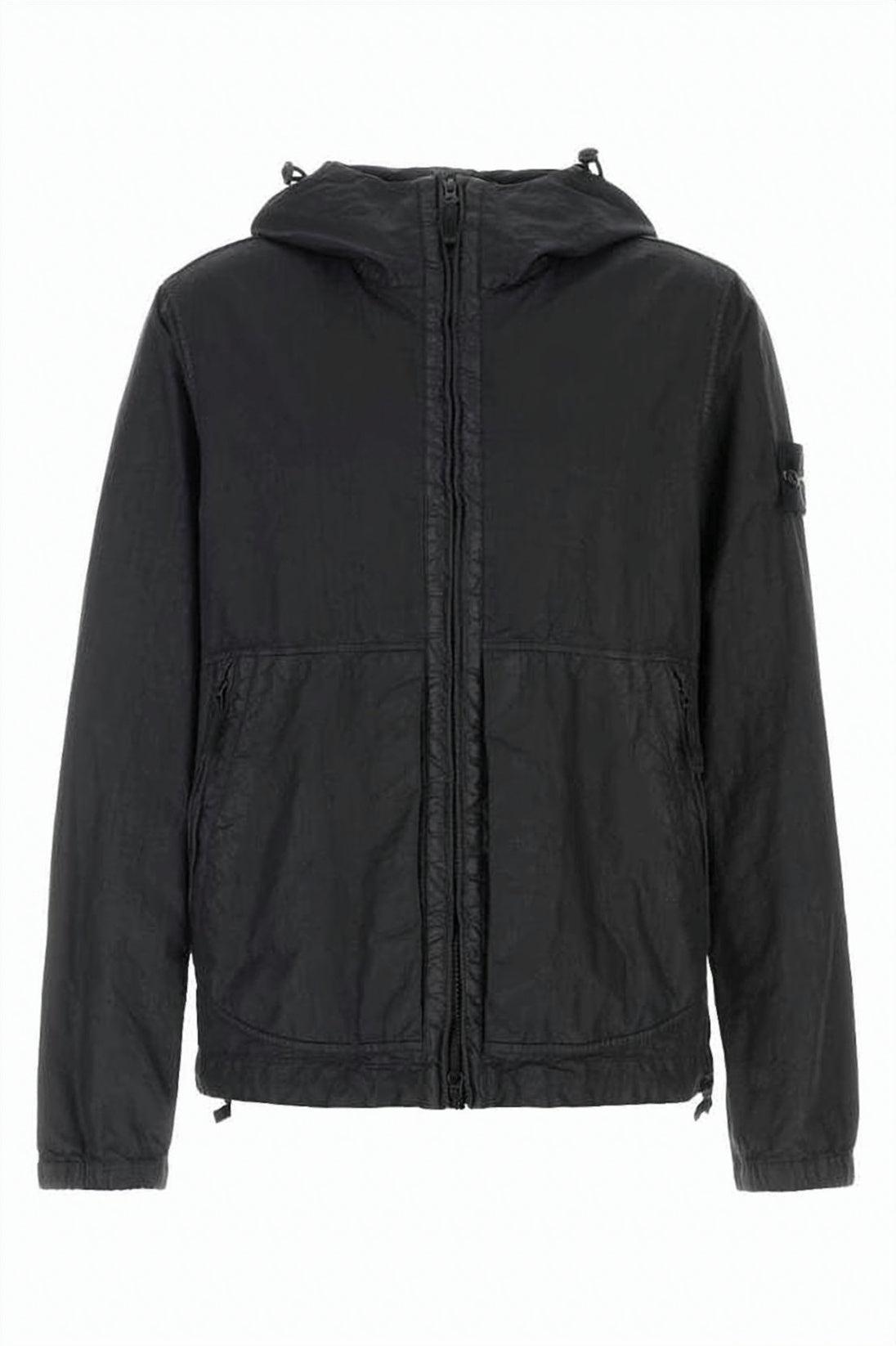 Matte Finish Black Casual Jacket with Hood
