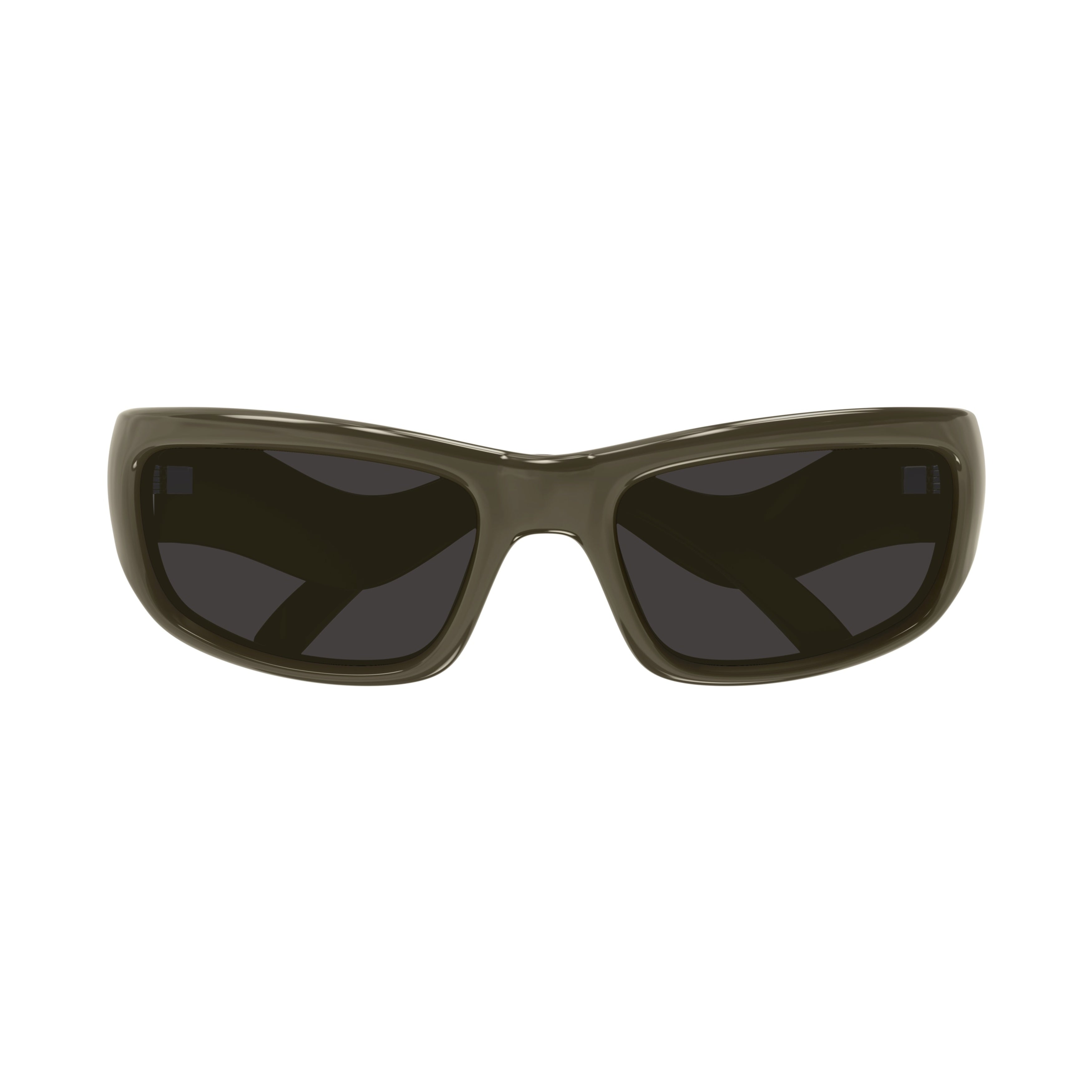 Rectangular Brown Sunglasses with Glossy Finish