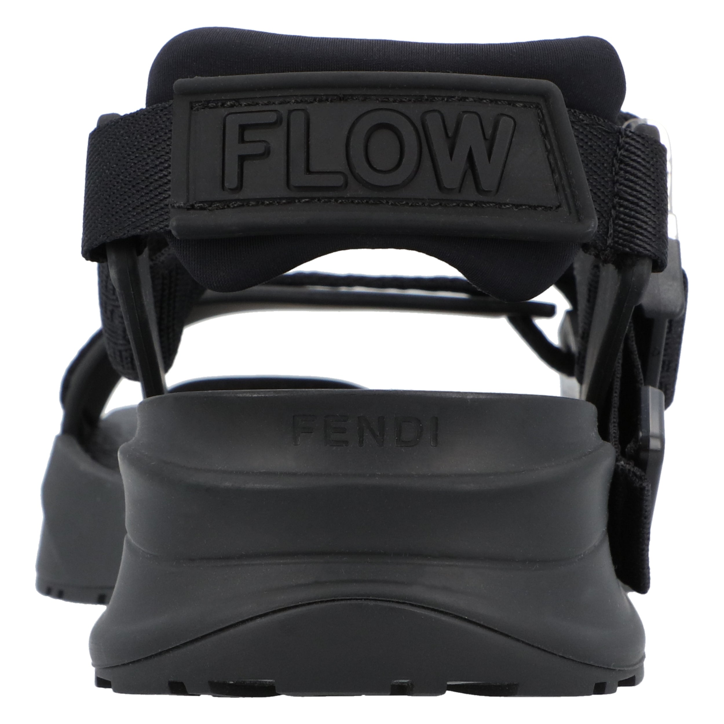 Black Rubber Sandals With Adjustable Straps