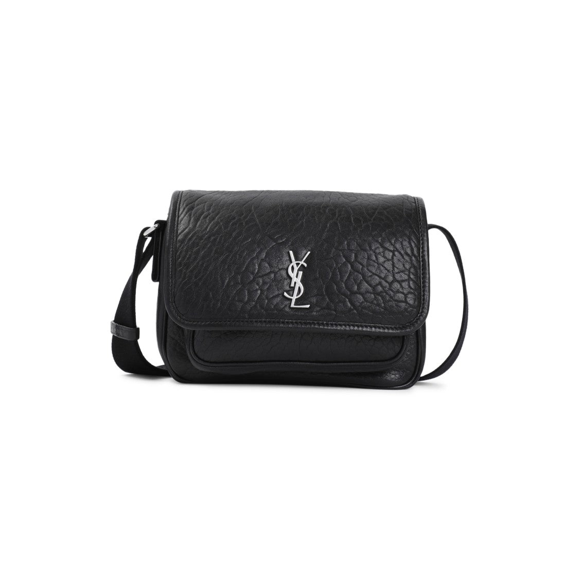 Compact Black Leather Shoulder Bag