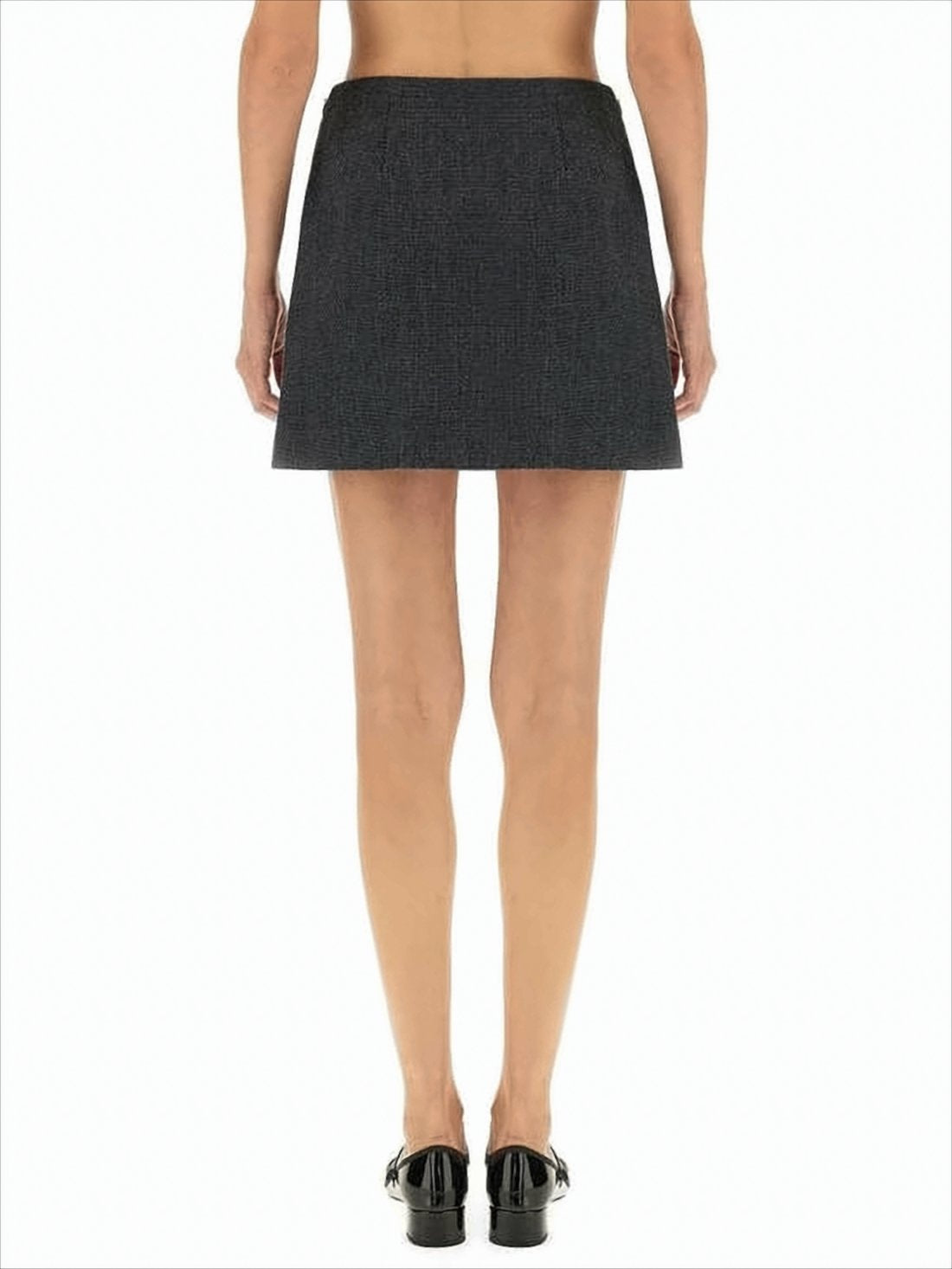 Straight Silhouette Mini Skirt with Design