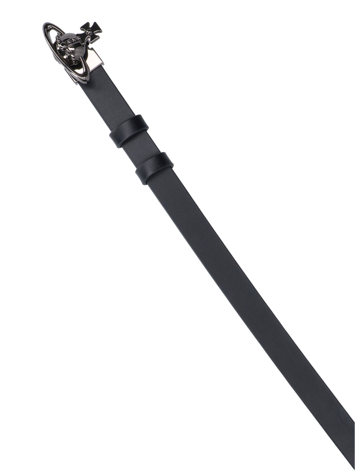 Black Orb Calf Leather Adjustable Belt