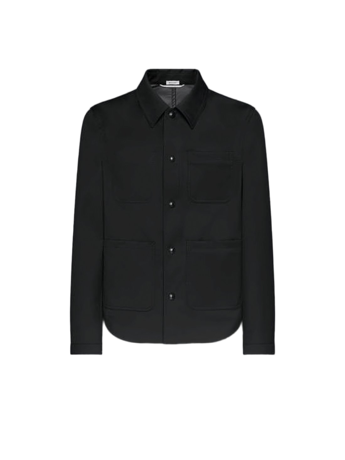 Black Wool Jacket with Classic Collar and Structured Silhouette