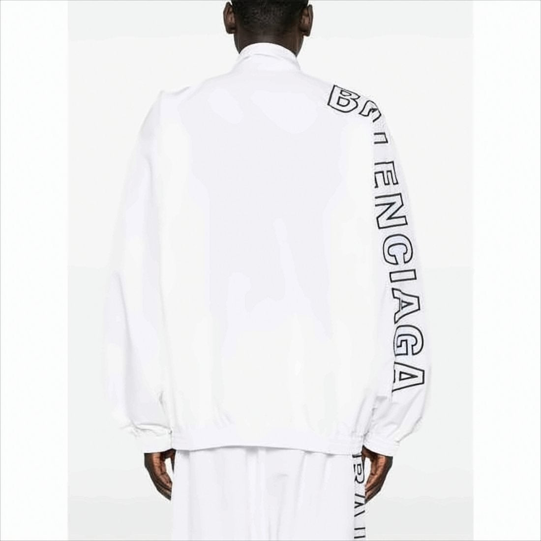 Lightweight White Jacket with High Collar
