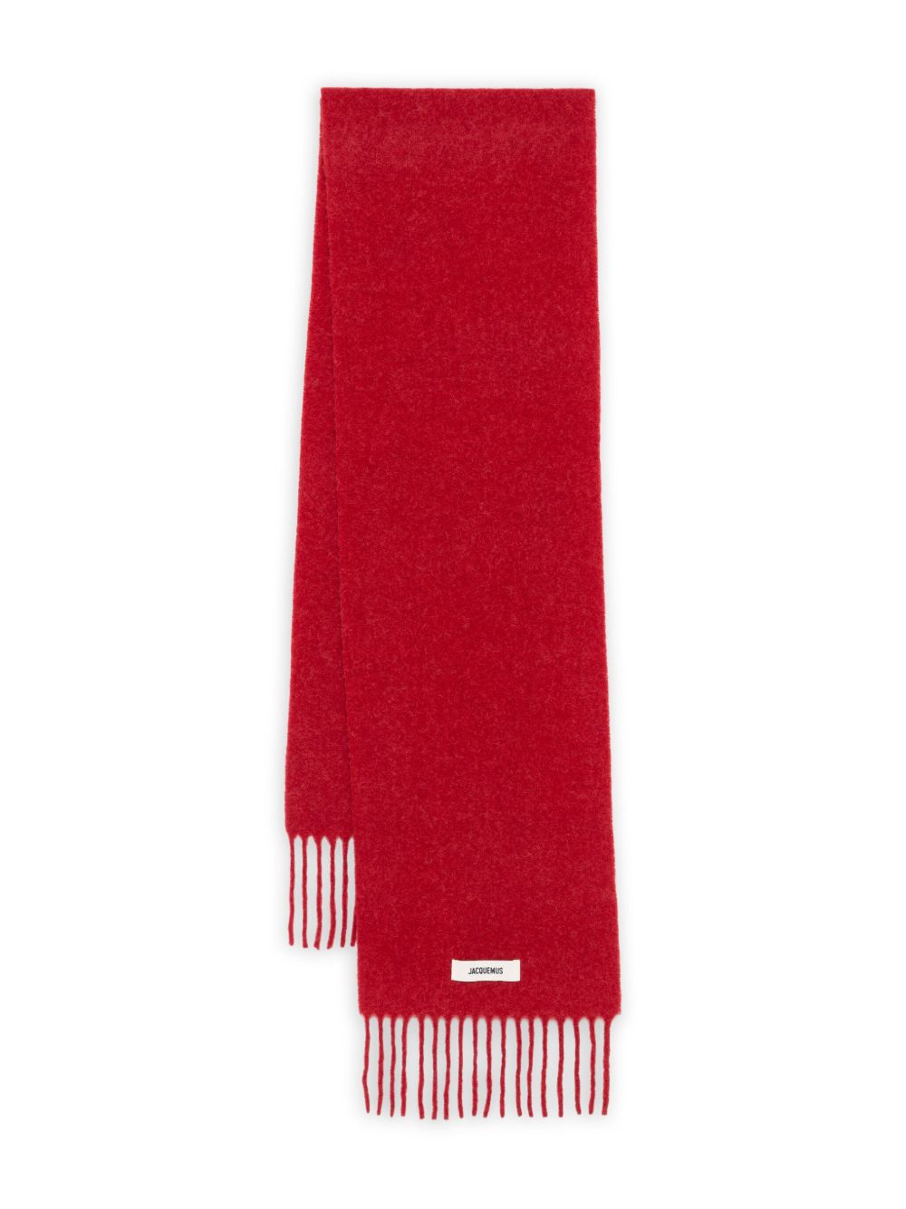 Rectangular Red Knitted Scarf