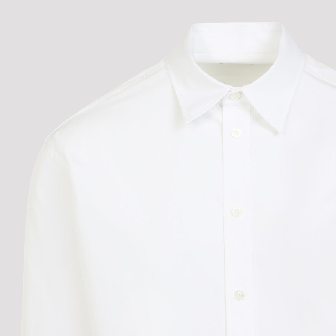 White Cotton Shirt With Pointed Collar
