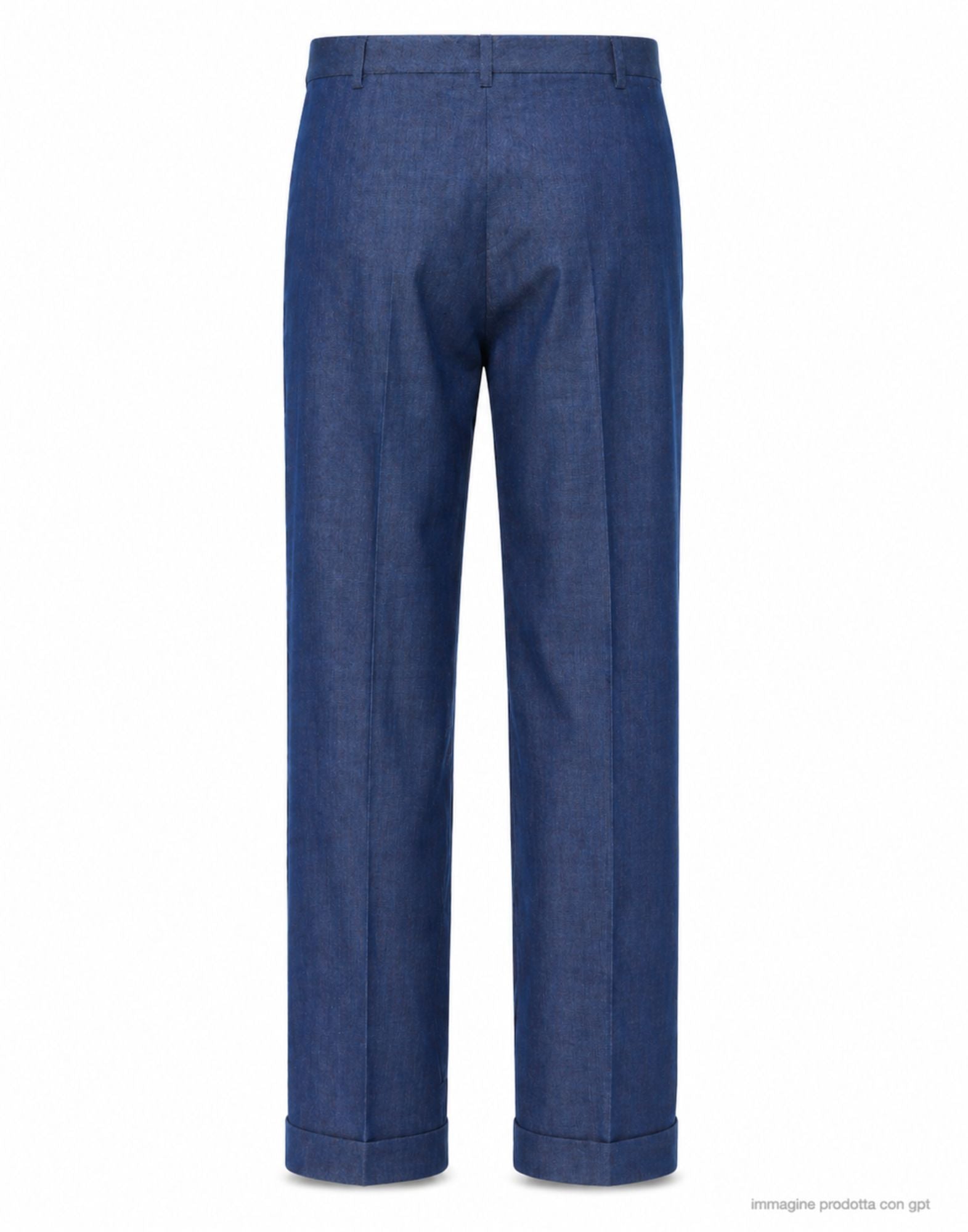 Straight Fit Pleated Trousers With Turn Up