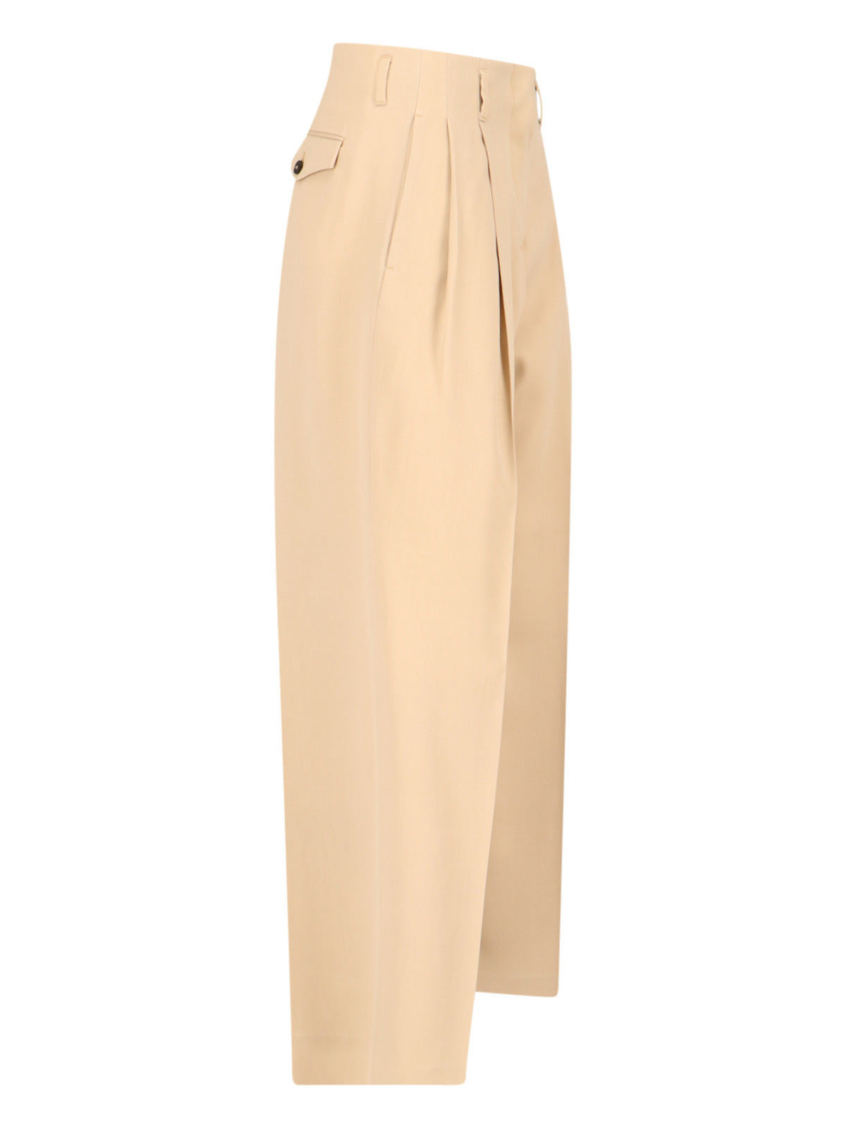 Tailored Trousers, In Beige Virgin Wool