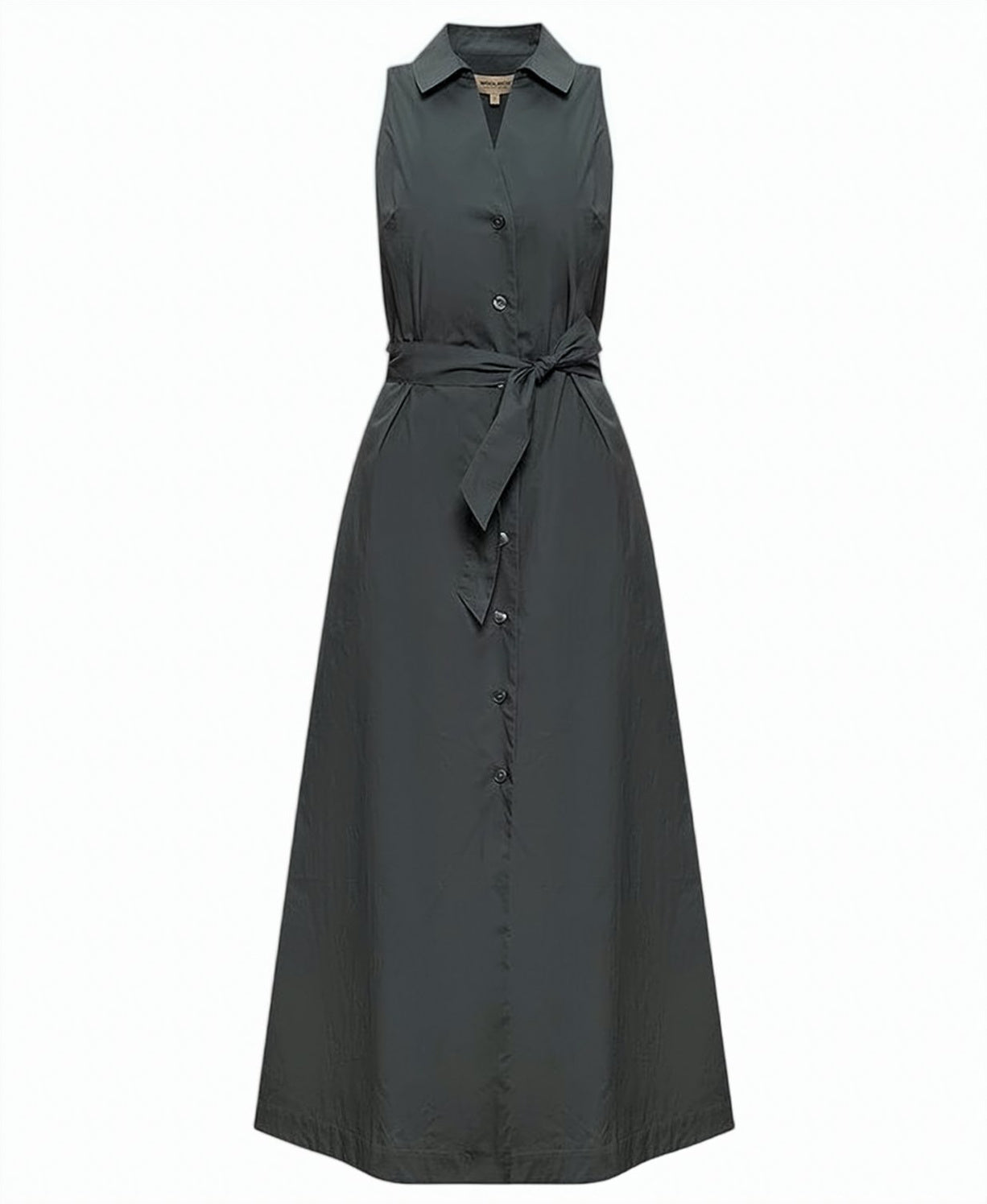 Midi Shirt Collar Belted Dress