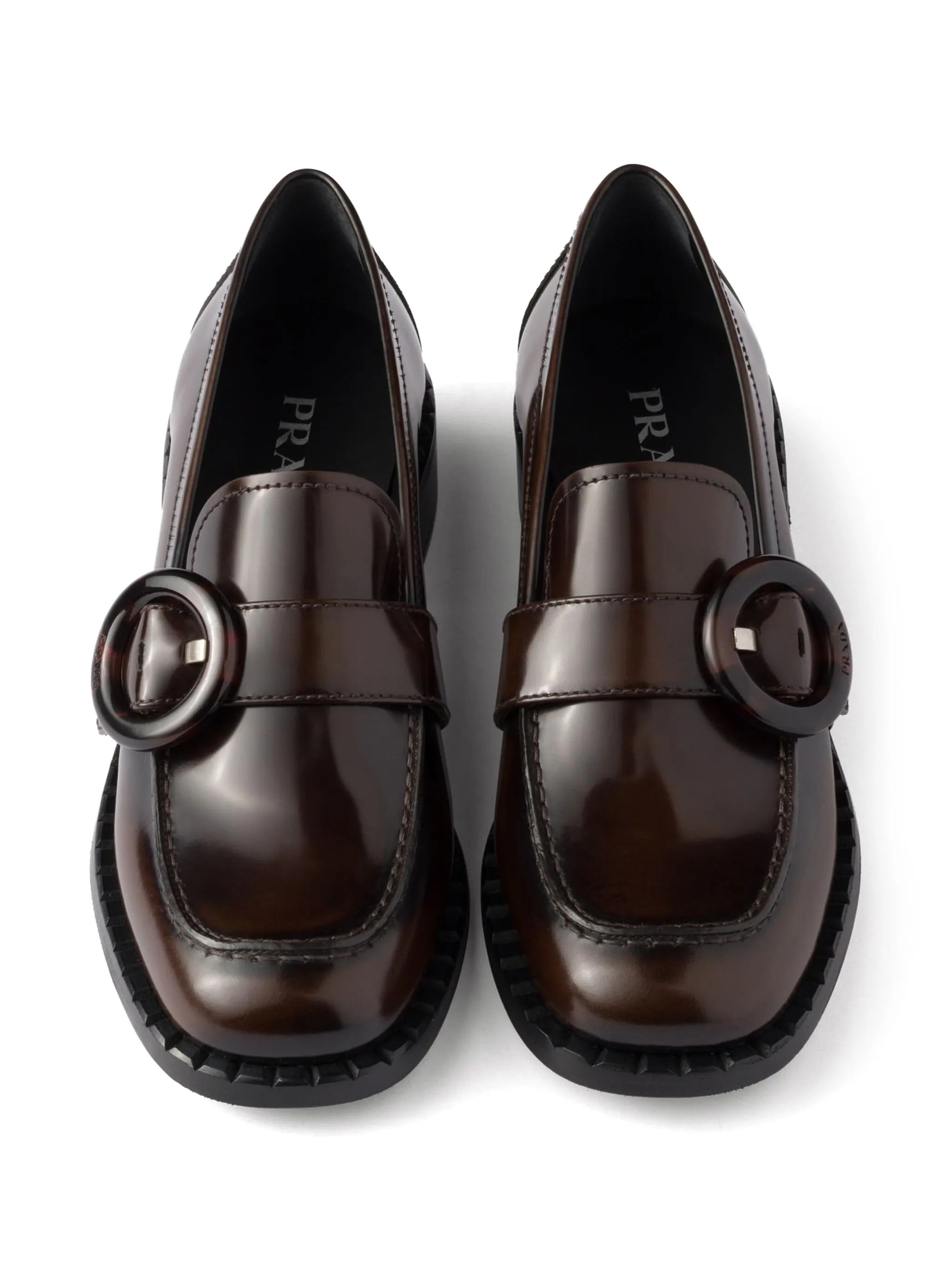 Smoky Spazzolato Polished Leather Loafers