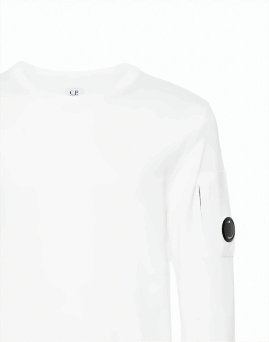 Minimalist White Sweater With Unique Lens Detail