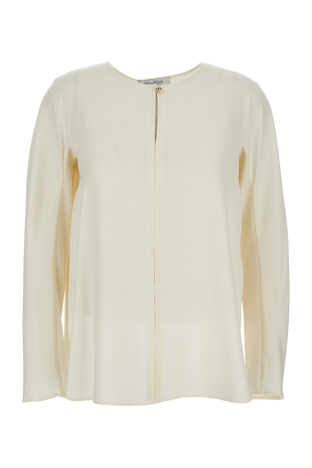 Soft Silk Shirt With Crew Neck