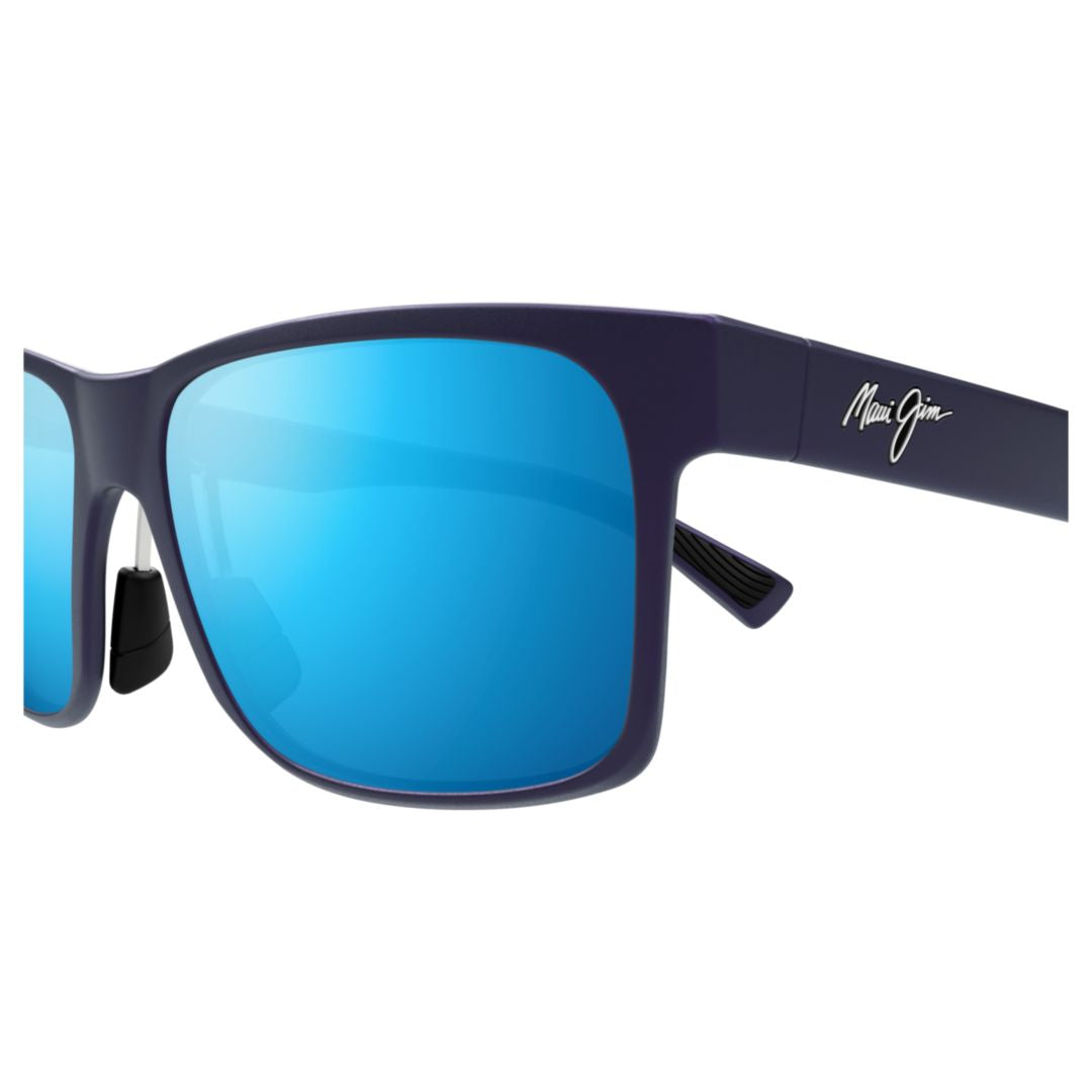 Hoopili Matte Finish Rectangular Frame Sunglasses with Reflective Blue Lenses