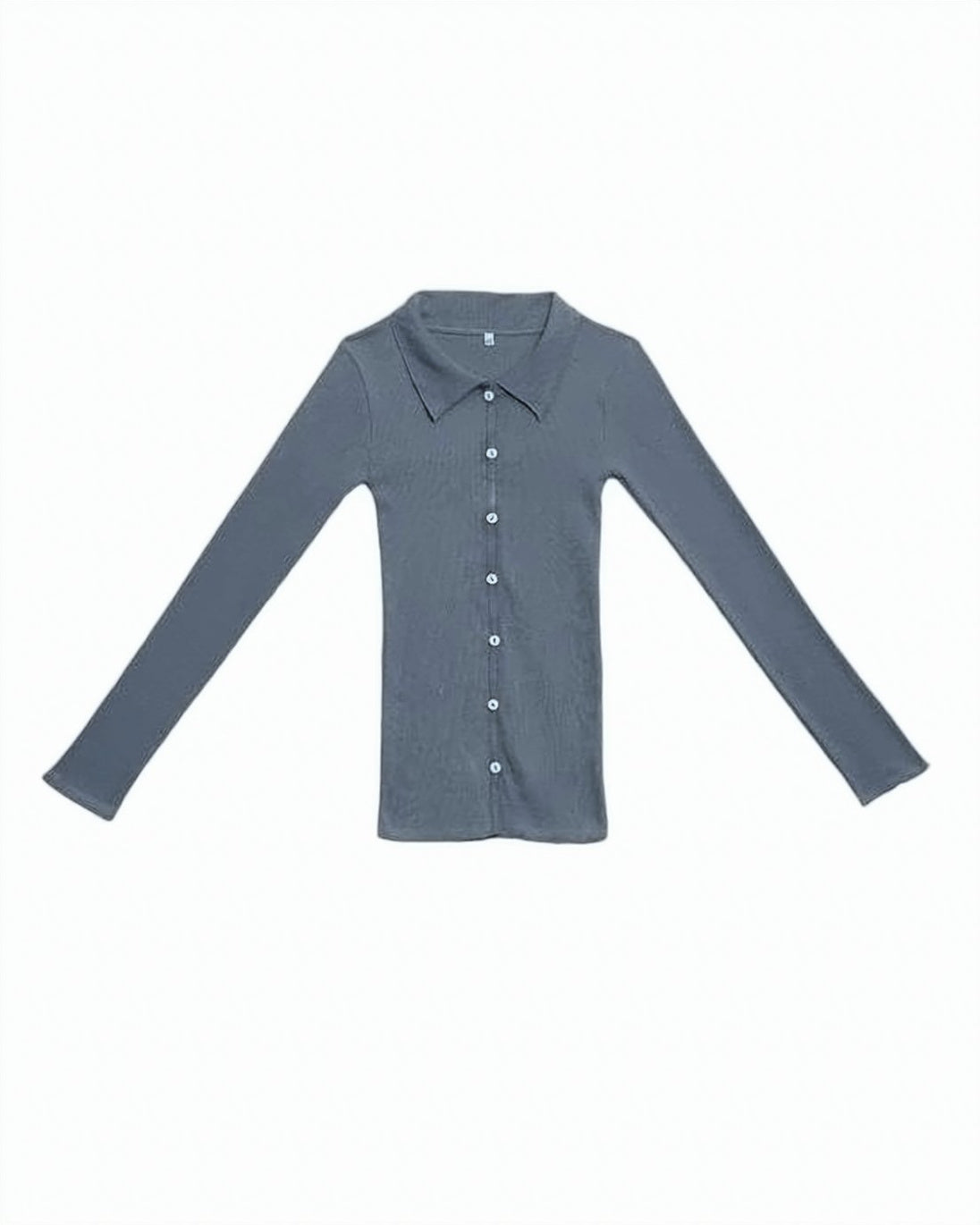 Slim-Fit Grey Cardigan with Button-Down Front
